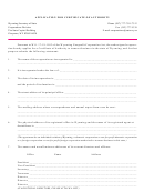 Application For Certificate Of Authority Form - State Of Wyoming