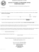 Notice Of Change Of Registered Office Form - Minnesota Secretary Of State - 1998