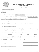 Form 0017-07/12 - Certificate Of Withdrawal - Foreign Corparation - Oklahoma Secretary Of State