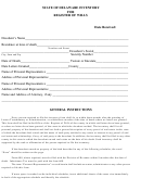 Form 600rw - Register Of Wills - State Of Delaware Inventory