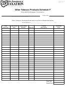 Fotm Otp-9 - Other Tobacco Products Schedule F Form - State Of Ohio