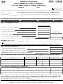 Form Lb-50 - Notice Of Property Tax And Certification Of Intent To Impose A Tax, Fee, Assessment Or Charge On Property - 2001-2002