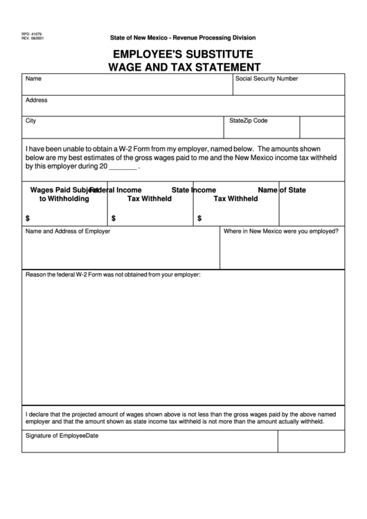 Form Rpd - 41079 - Employee