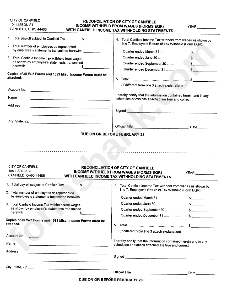 Form Of Reconciliation Of Income Withheld From Wages Printable Pdf Download 6661