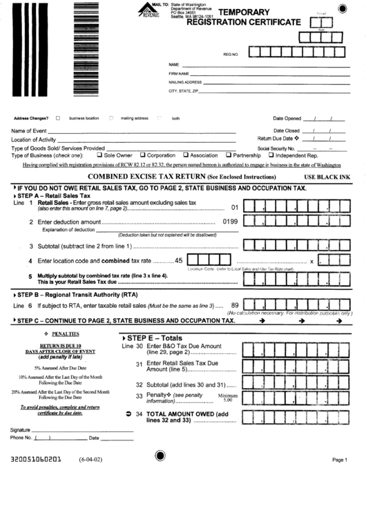 Temporary Registration Certificate Form Printable pdf