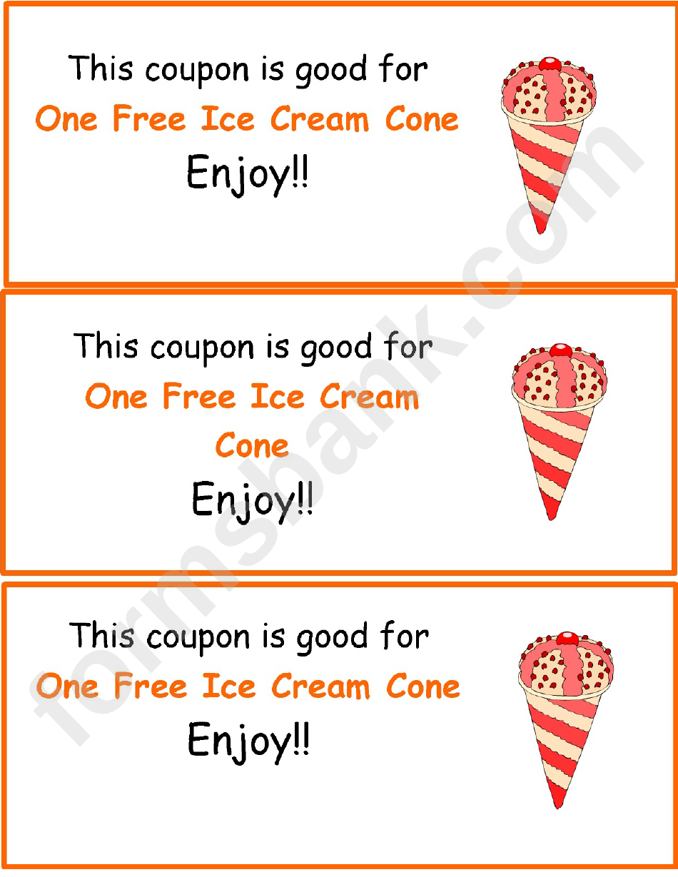 Ice Cream Coupon Template Printable Pdf Download