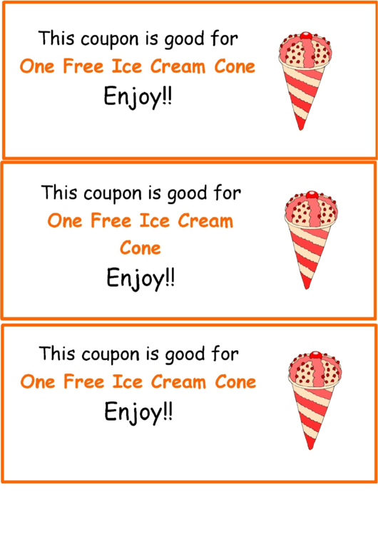 Ice Cream Coupon Template printable pdf download