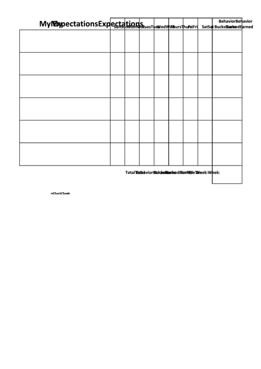 Behavior Bucks Chart Printable pdf