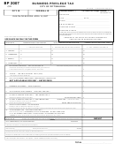 Form Bp - Business Privilege Tax - City Of Pittsburgh - 2007
