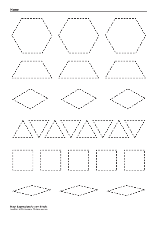 Pattern Blocks Template Printable pdf