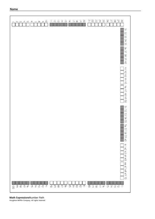 Number Path Template Printable pdf