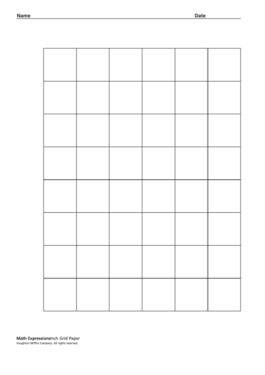 Inch Grid Paper Worksheet Printable pdf