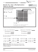 Hands On: Use A Multiplication Table To Divide Worksheet