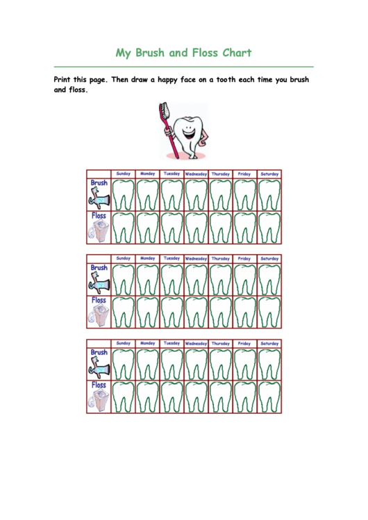 My Brush And Floss Chart Template Printable pdf