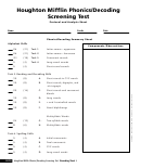 Phonics/decoding Screening Test Template
