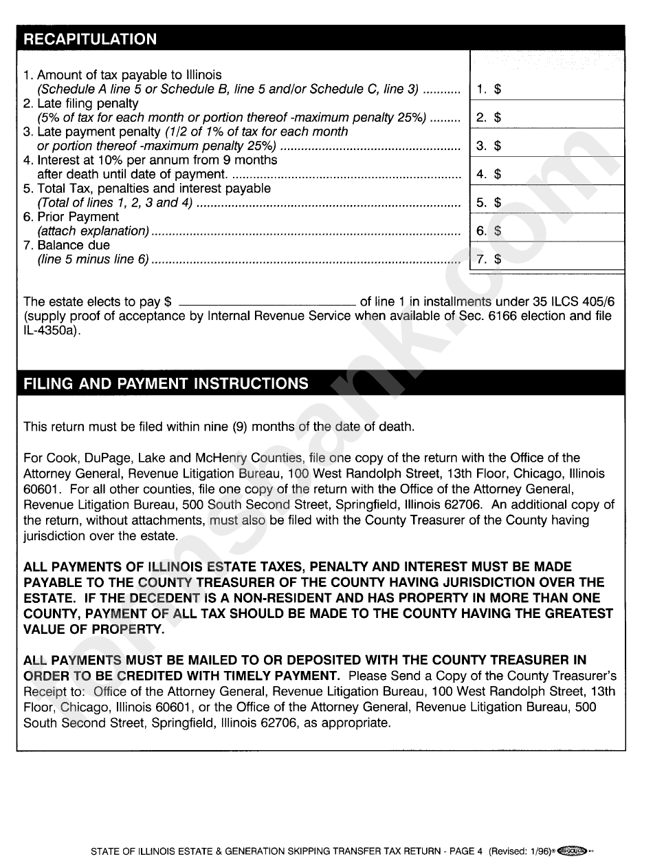 Form 700 - Estate & Generation Skipping Transfer Tax Return