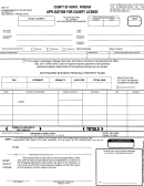 Application For County License Form - County Of Henry