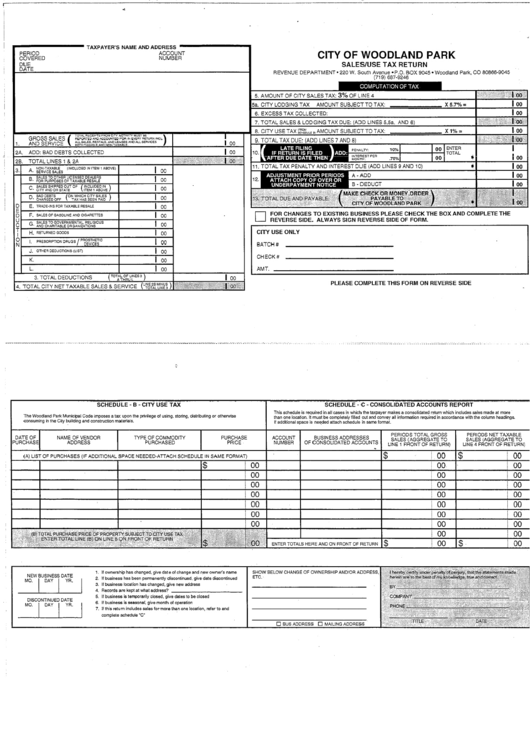 Sales/use Tax Return Form Printable pdf
