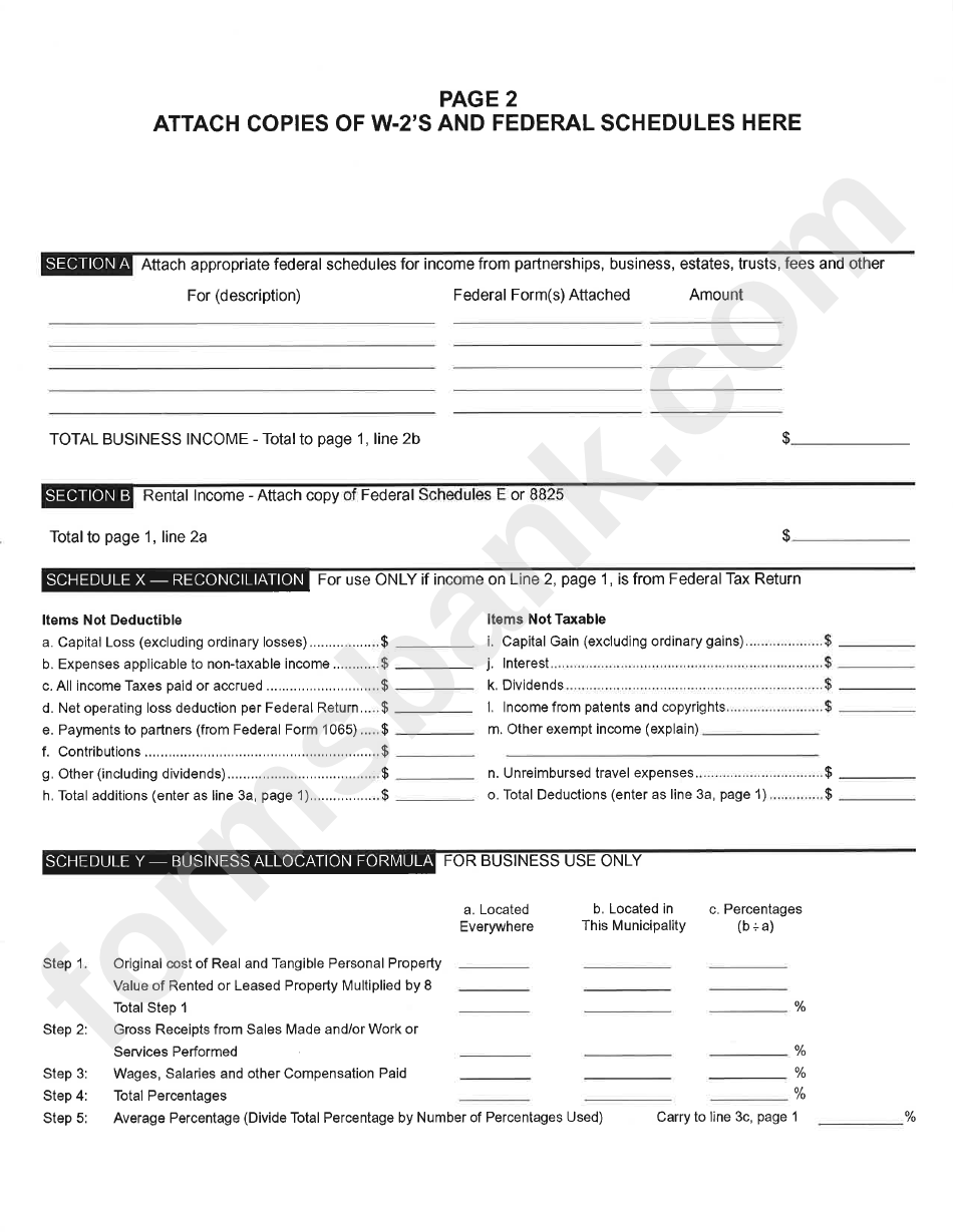 Businsess Or Individual Income Tax Return Form - 2016