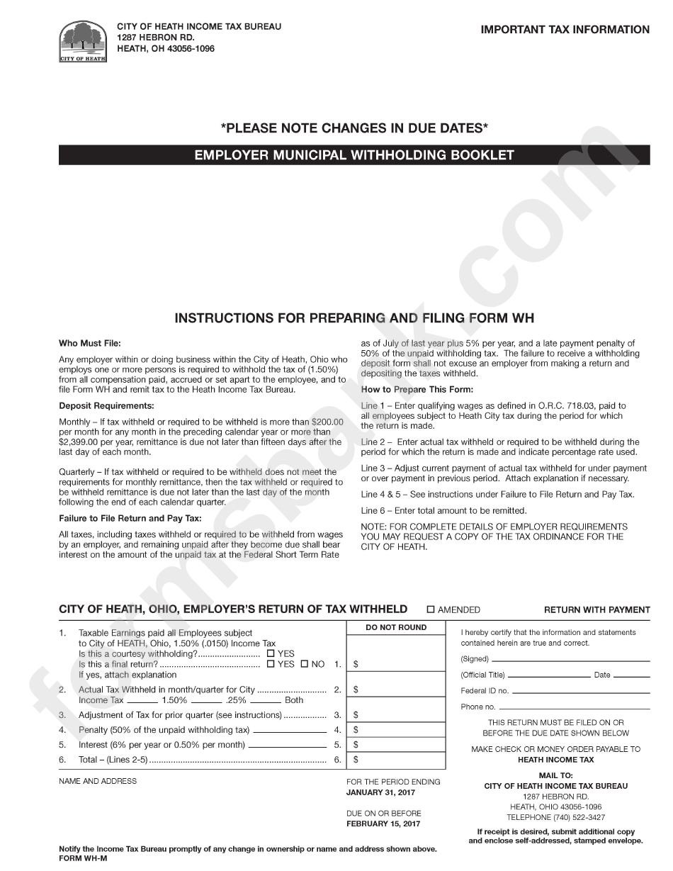 Form Wh Employer Municipal Withholding Booklet Form Printable Pdf form-wh-employer-municipal-withholding-booklet-form-printable-pdf
