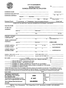 Business Operations Tax Application Form - City Of Sacramento