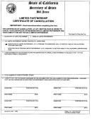 Form Lp-04/7 - Limited Partnership Certificate Of Cancellation Form - California Secretary Of State
