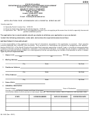 Application Form For Licensure As A Dental Specialist
