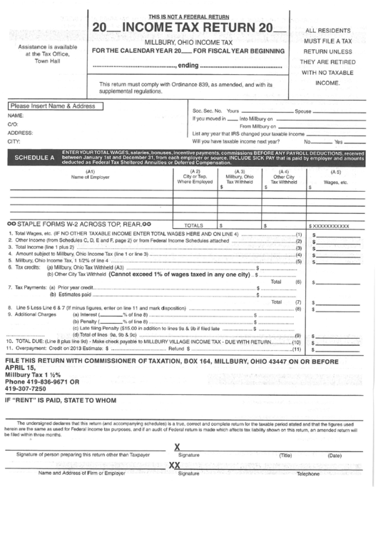 Income Tax Return Form printable pdf download