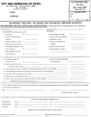 Quarterly Return Form - 5% Sales Tax On Sales, Services And Rents - Borough Of Sitka