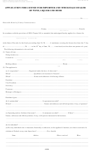 Form Ltd 6 10-00 - Application For License For Importer And Wholesale Dealer Of Wine Liquor And Beer - Nevada Department Of Taxation, Carson City