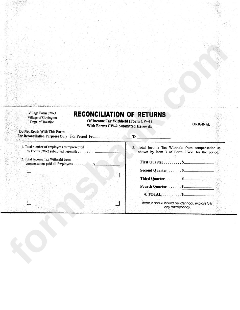 Form Cw 3 Reconciliation Of Returns Of Income Tax Withheld Printable Pdf Download 1757