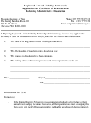 Registered Limited Liability Partnership Application For Certificate Of Reinstatement - Wyoming Secretary Of State