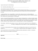 Informed Consent And Liability Waiver Release For Participation In Exercise Program Form