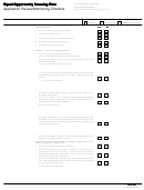 Form Hud-998 - Equal Opportunity Housing Plan - Application Review/monitoring Checklist Form - U.s. Department Of Housing And Urban Development