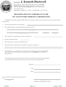Form 158-rco - Registration Of Corporate Name By Unlicensed Foreign Corporation