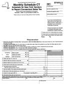 Form St-810.11 - Monthly Schedule Ct - Schedule For New York Vendores To Report Connecticut Sales Tax