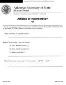 Articles Of Incorporation Form For Printable pdf