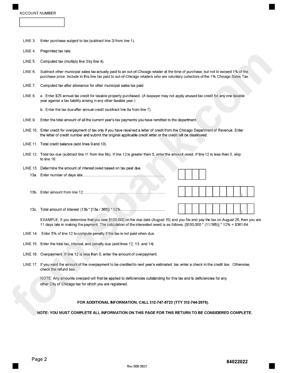 Form 8402co - Instructions For Preparing Nontitled Personal Property Use Tax Return 2000