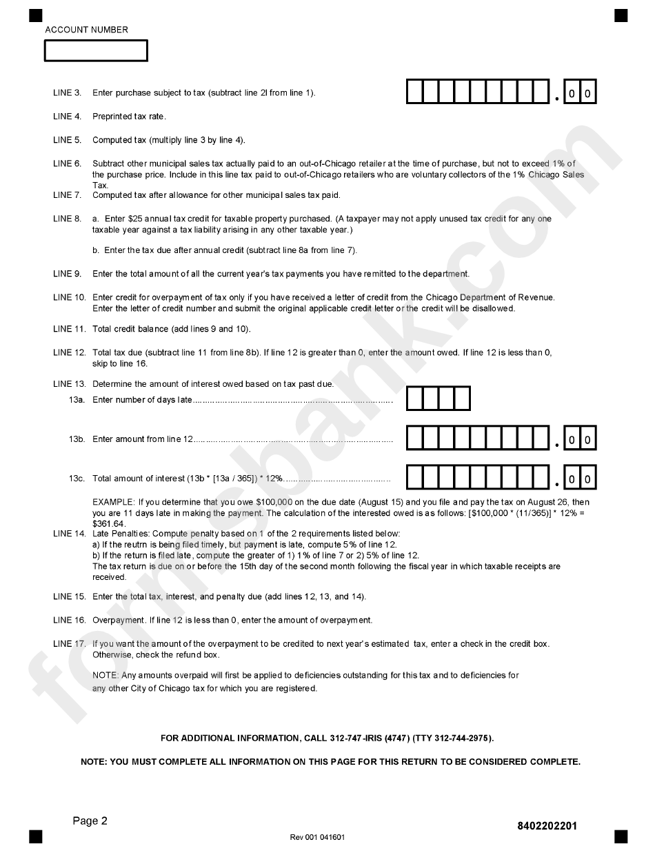 Form 8402co - Instructions For Preparing The Nontitled Personal Property Use Tax Return 2000