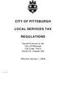 Local Services Tax Regulations Sheet 2008 Printable pdf