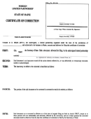 Form Mlpa-17a - Certificate Of Correction