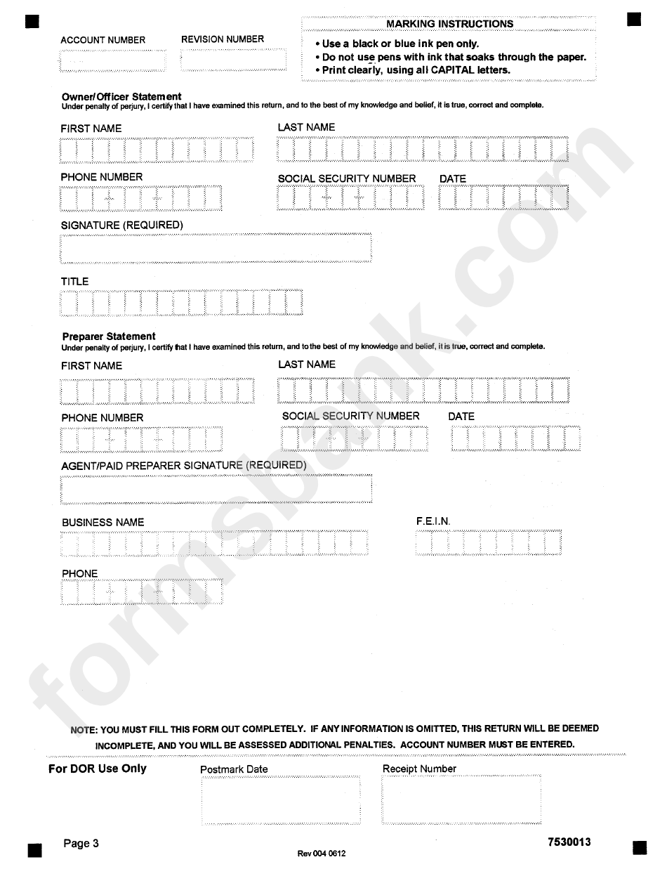 Parking Lot And Garage Operations Tax Form - City Of Chicago