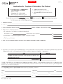 Form Wt Ar - Application For Employer Withholding Tax Refund Form - Ohio Department Of Taxation