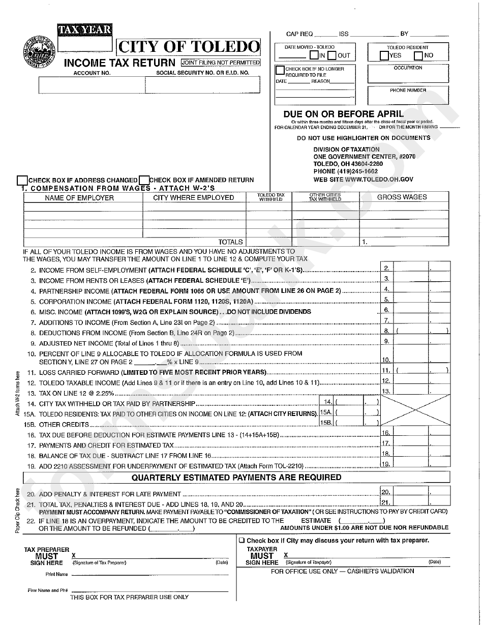 fillable-income-tax-return-form-city-of-toledo-ohio-printable-pdf