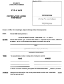 Form Mlpa-6 - Certificate Of Limited Partnership Form - Maine Secretary Of State