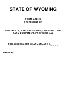 Form Atd-25 - Instructions Sheet For Filing Of The Statement Of Personal Property
