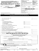 Income Tax Return Form - City Of Canton - 2001 Printable pdf