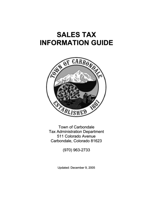 Sales Tax Information Sheet December 2005 Printable pdf