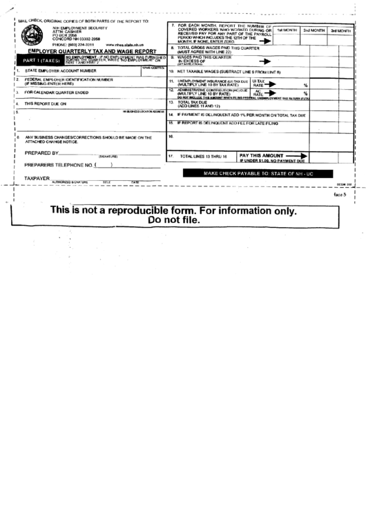 Employer Quarterly Tax And Wage Report Form - 2002 Printable pdf