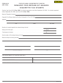 Form M-106 - Request For Refund Of Unused Cigarette Tax Stamps - State Of Hawaii - Department Of Taxation